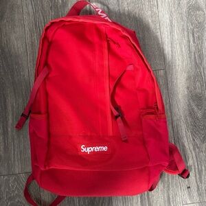 Supreme Red Logo Backpack - Vibrant Solid Red